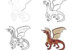 Рисуем огнедышащего дракона